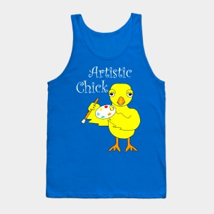 Artistic Chick White Text Tank Top